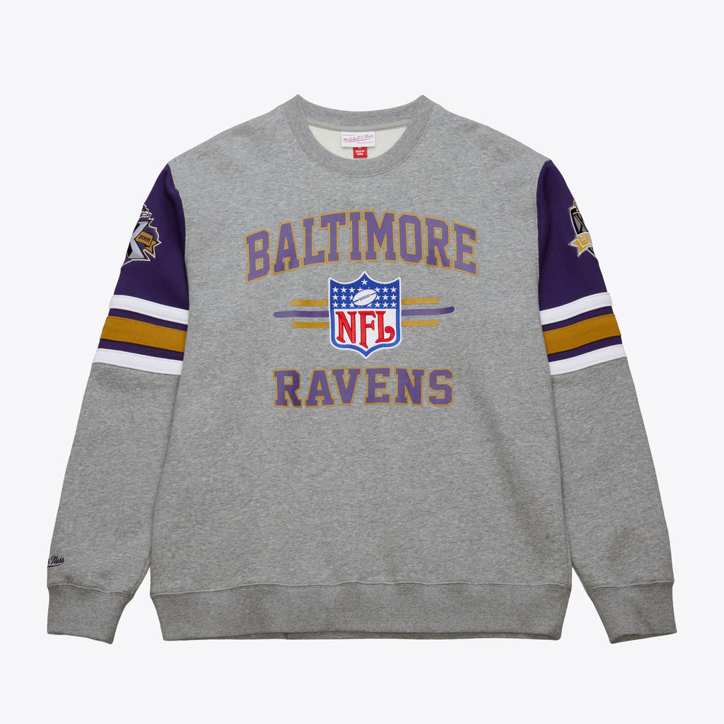 Baltimore Ravens Mitchell & Ness All Over Crew 4.0 Vintage Logo