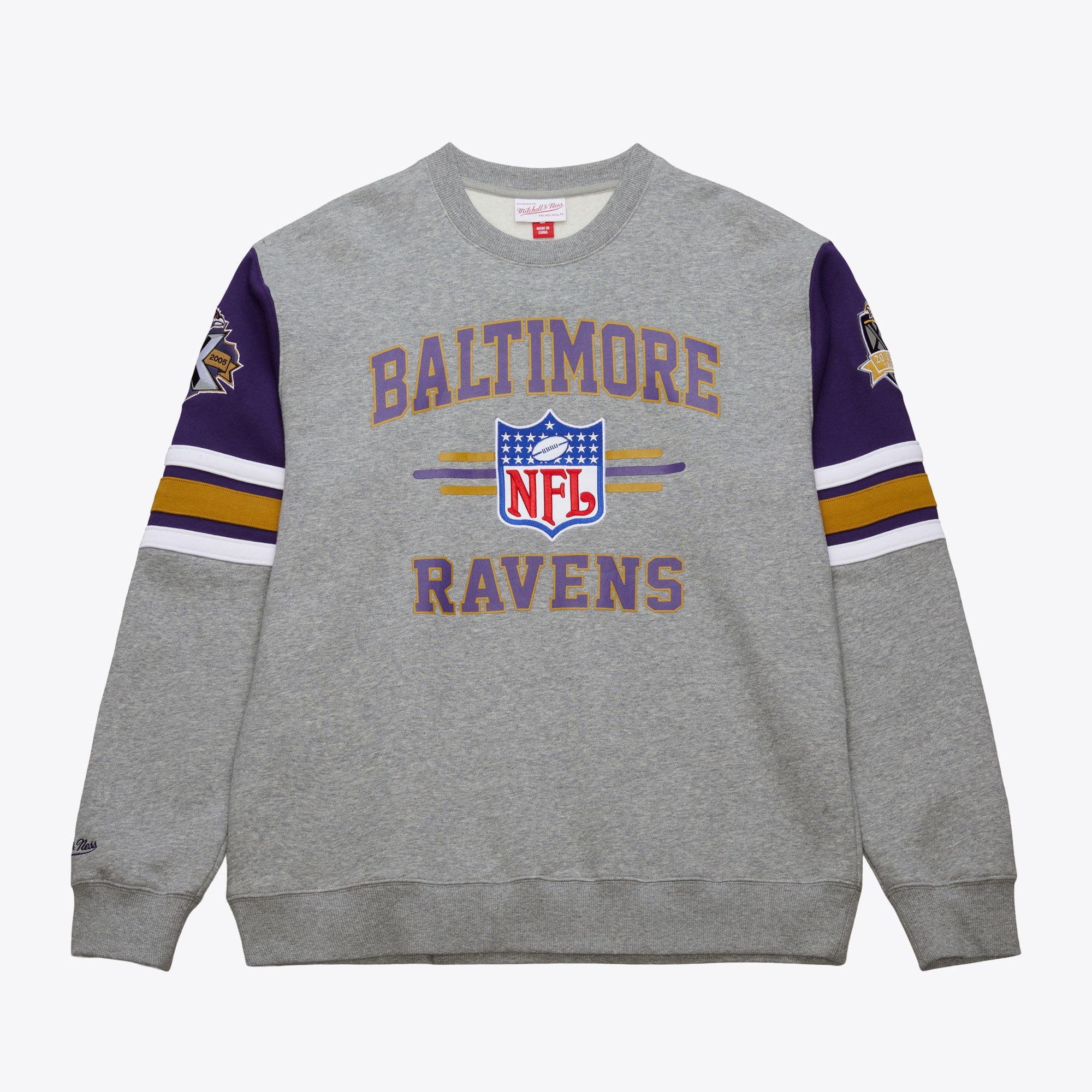 Baltimore Ravens Mitchell & Ness All Over Crew 4.0 Vintage Logo