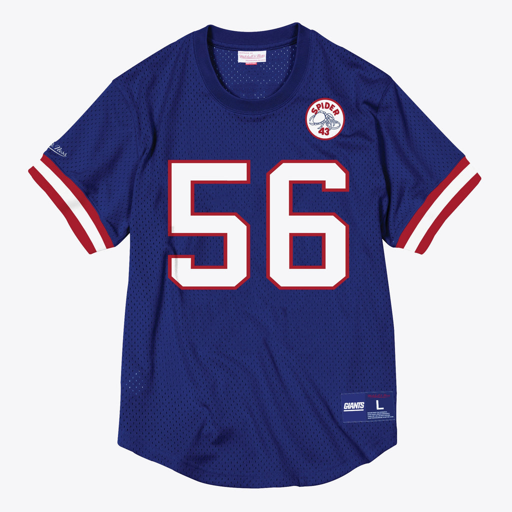 New York Giants Mitchell & Ness Name & Number Mesh Crewneck Lawrence Taylor